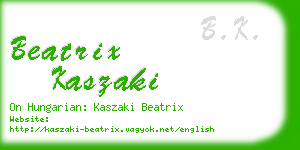 beatrix kaszaki business card